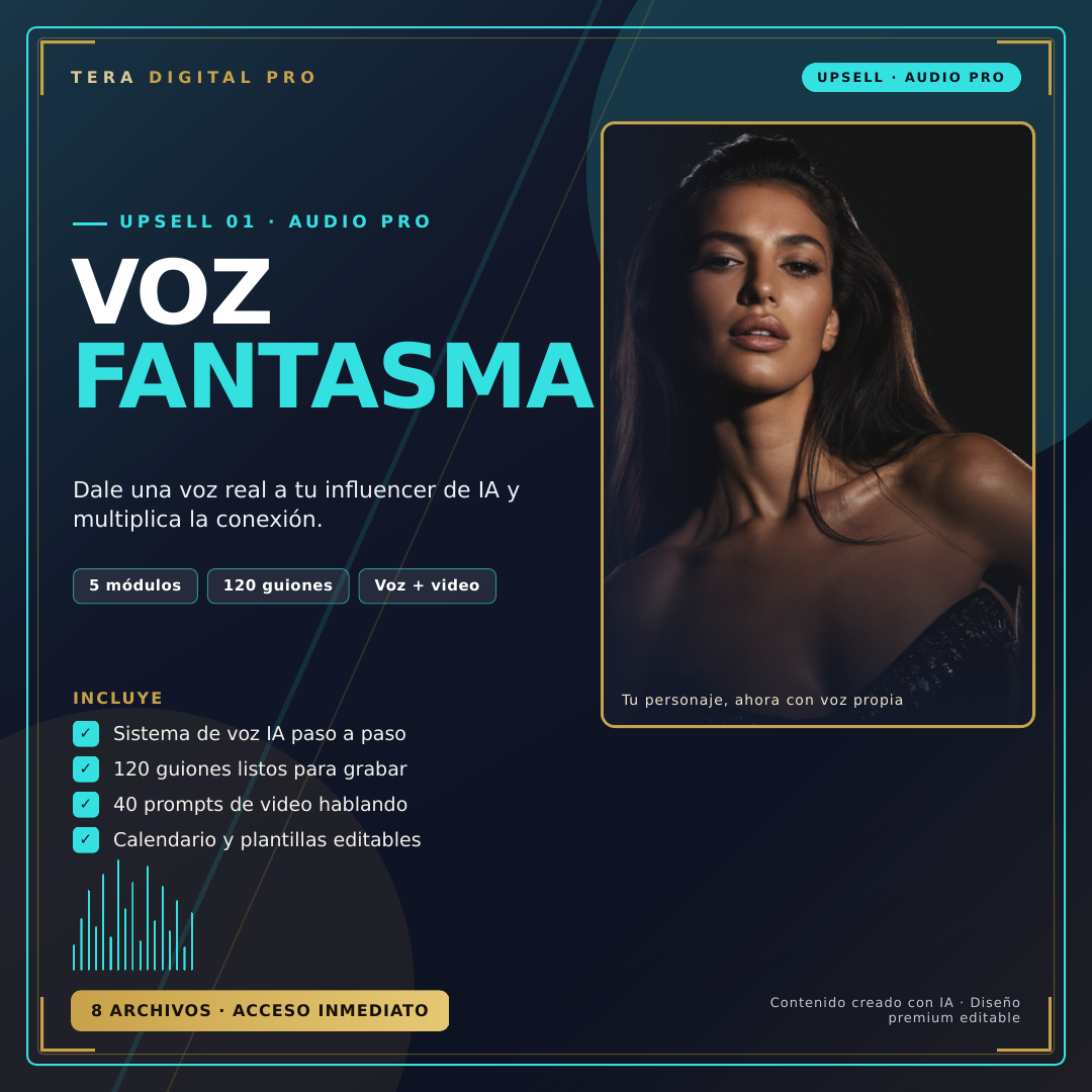 VOZ FANTASMA — Haz que tu Influencer de IA Hable y Venda