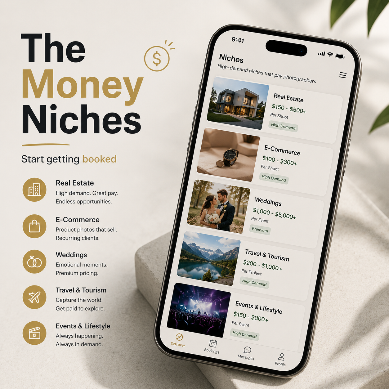 The Money Niches — Start getting booked