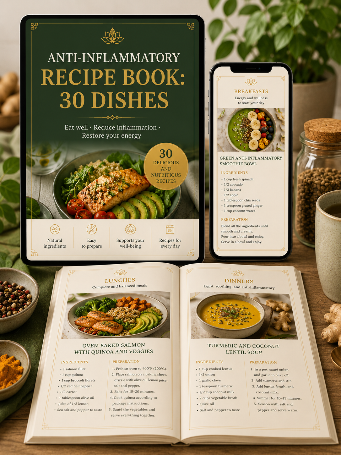 Anti-Inflammatory Recipes: 30 Dishes
