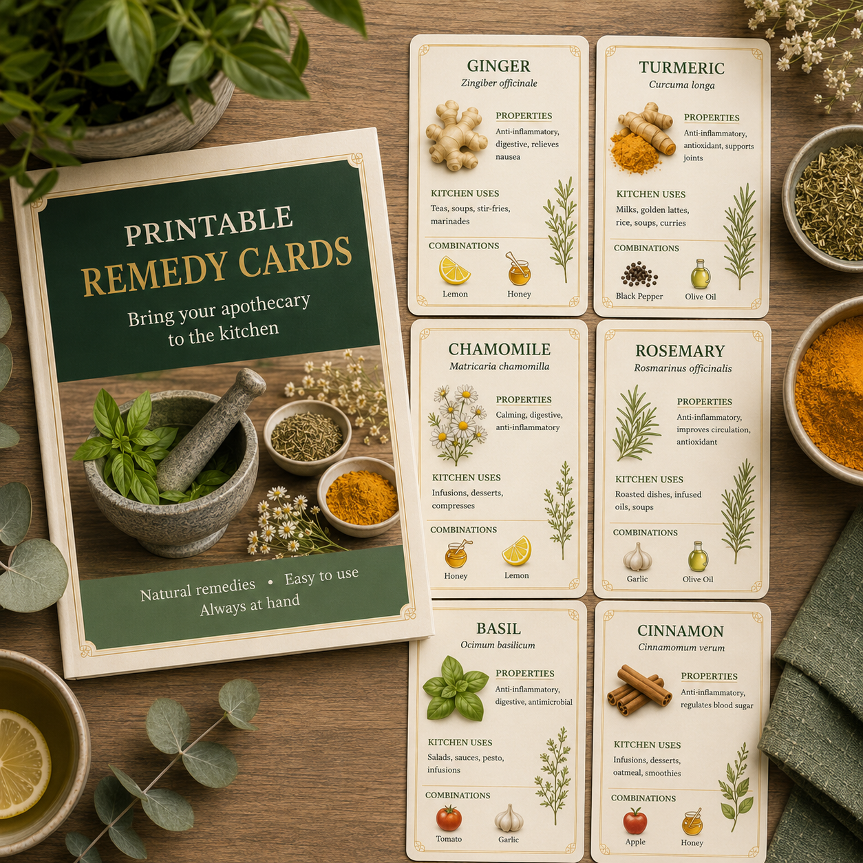 Printable Remedy Cards | Bring your apothecary to the kitchen
