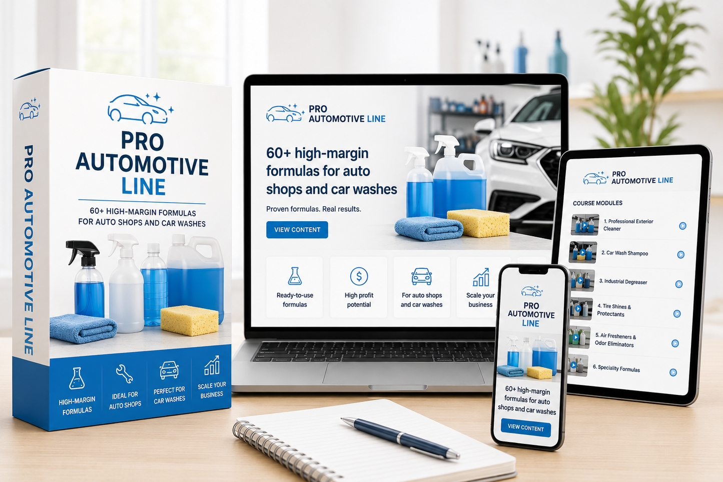 Automotive Pro Line — 60+ High-Margin Formulas for Car Care Products