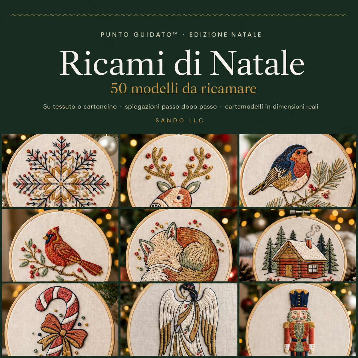 Ricamo di Natale — 50 Motivi per Tessuto e Cartoncino