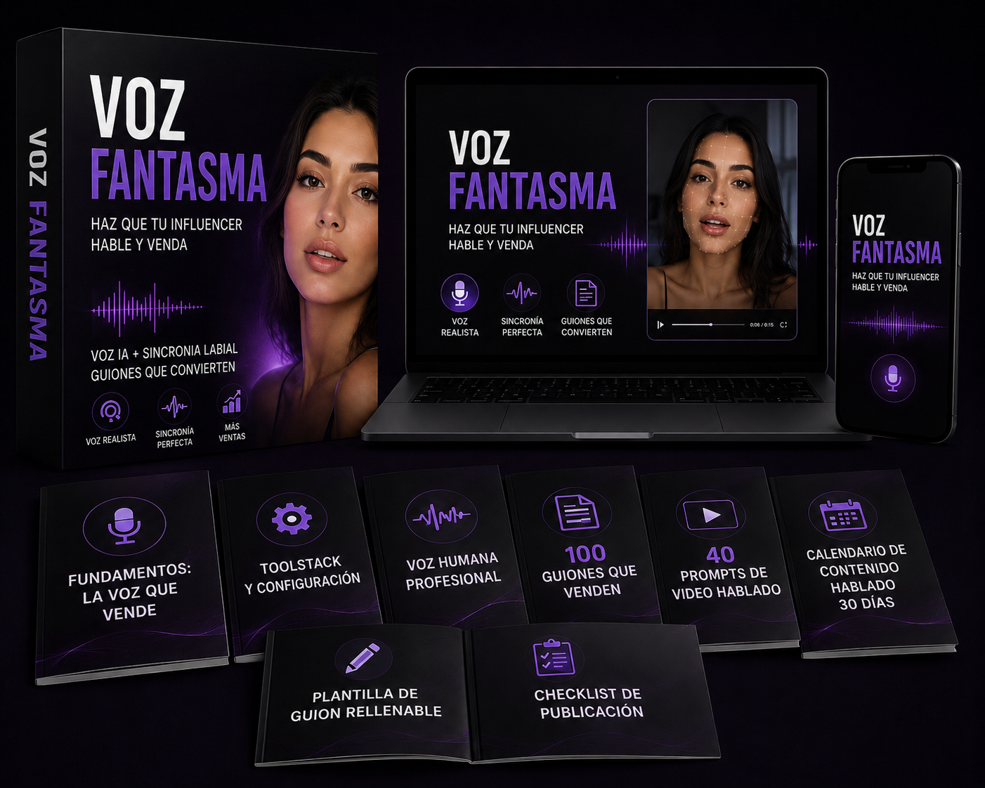 VOZ FANTASMA — Haz que tu Influencer de IA Hable y Venda