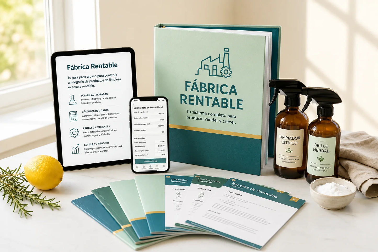 Fábrica Rentable — +400 Fórmulas para Fabricar y Vender Productos de Limpieza