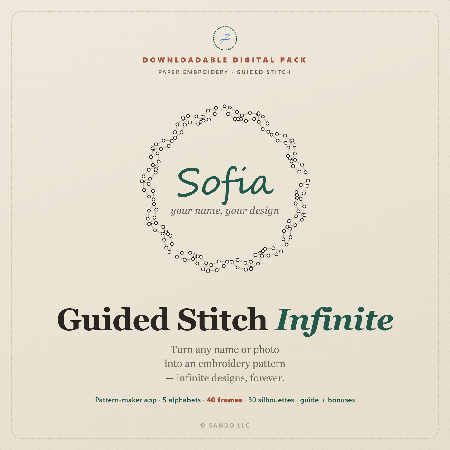 Guided Stitch Infinite — Paper Embroidery Kit (Digital Download)